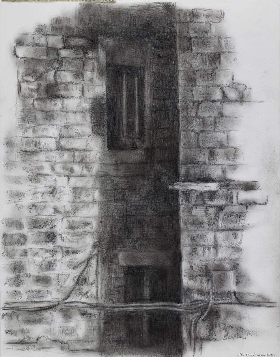   Double Windows  2022 graphite on polyester 14 x 11 in. 