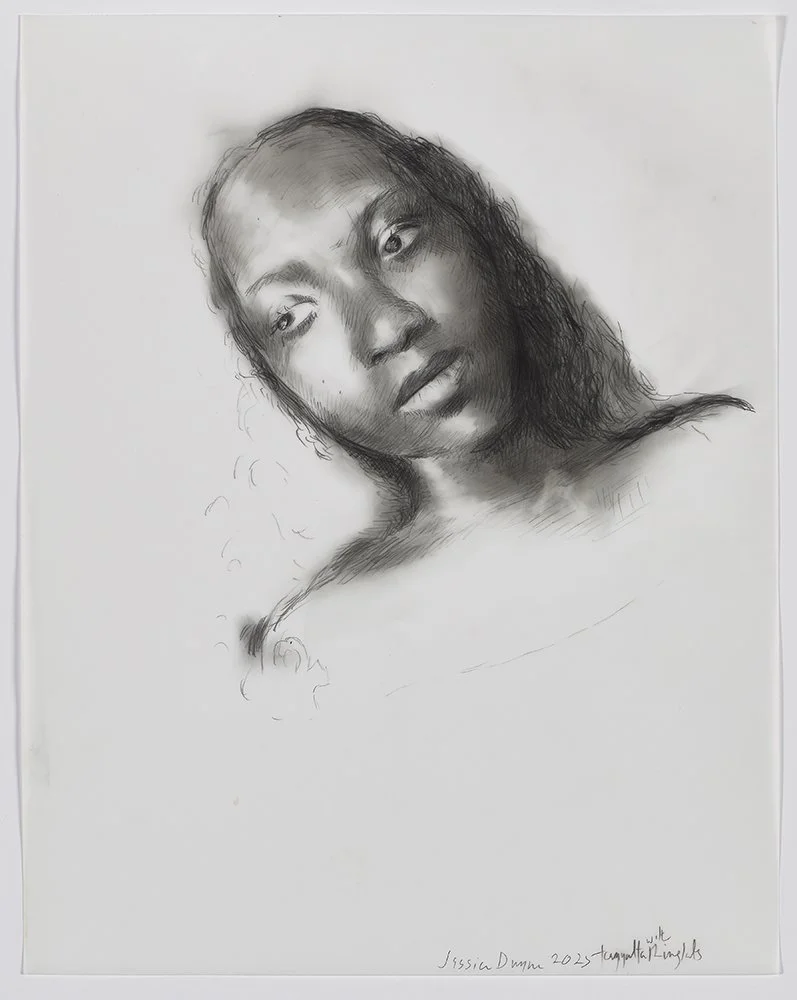   Kenyatta with Ringlets  2025 graphite on polyester 14 x 11 in. 