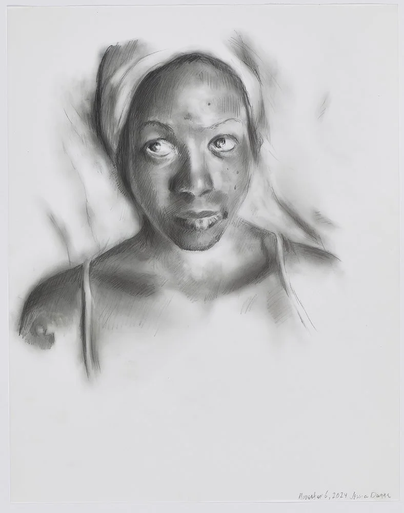   Kenyatta  2024 graphite on polyester 14 x 11 in. 