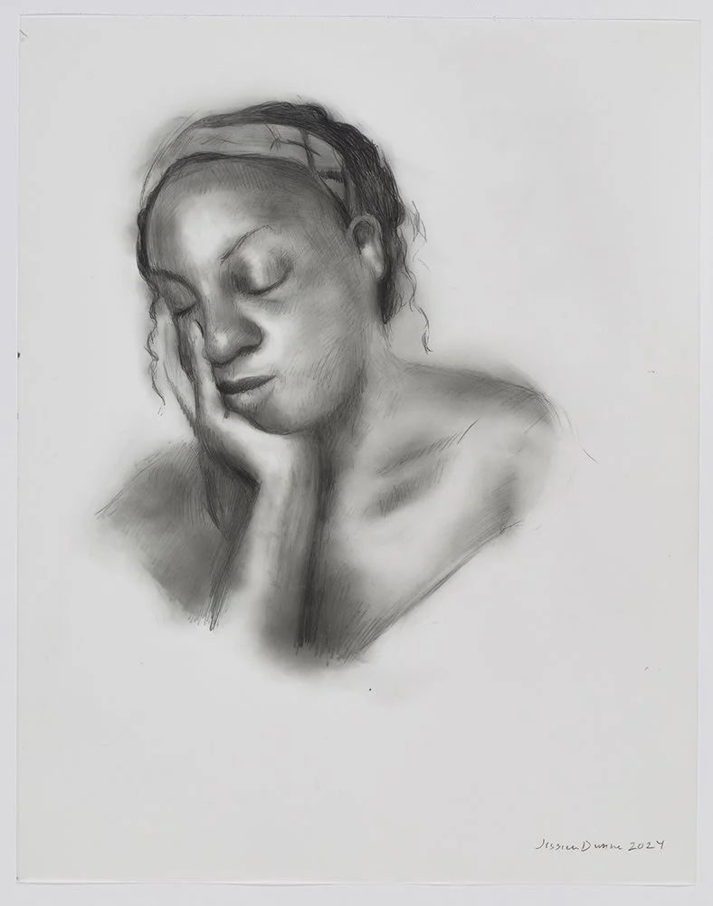   Kenyatta Head in Hands  2024 graphite on polyester 14 x 11 in. 