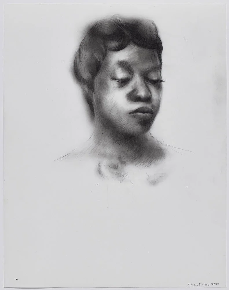   Kenyatta with Eyelashes  2022 graphite on polyester 14 x 11 in. 