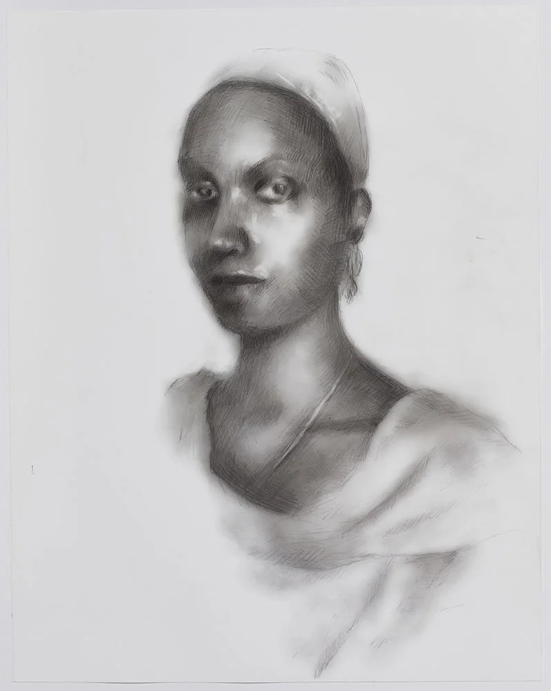   Kenyatta in Turban  2021 graphite on polyester 14 x 11 in. 