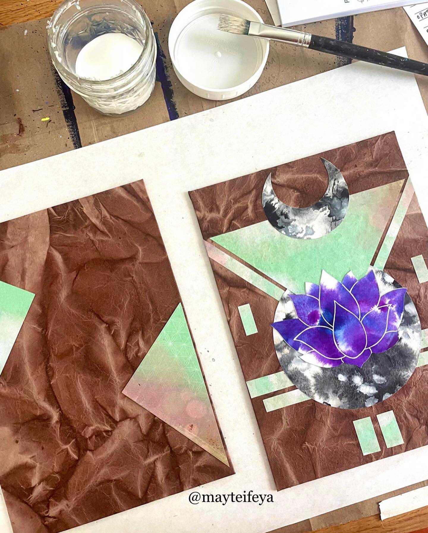🌚🪷 
Yep, I&rsquo;m making art journals again!

#handmadejournal #handboundjournal #copticbinding #purplelotus #mayteifeya #dreamjournal #artjournal