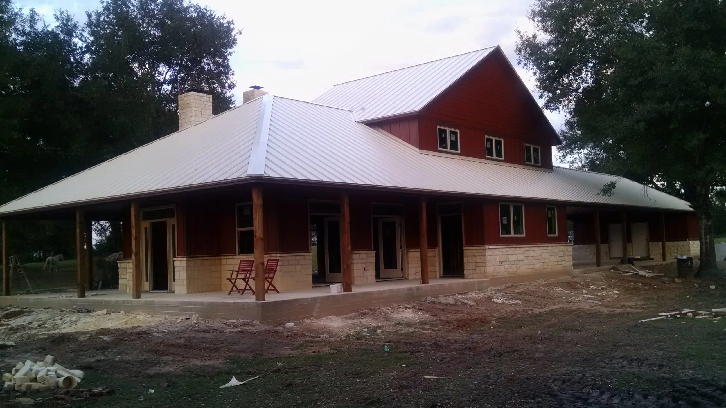 All done. But still lots of outside work to be done! We sat in those chairs in the mornings to drink coffee once we had the porch built!