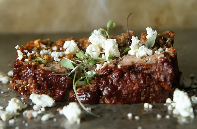 Lamb meatloaf with goat feta
