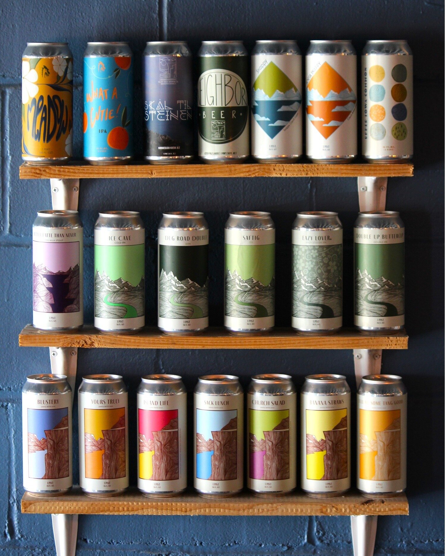 Our can list is the longest it has been in a while! We love looking at this rainbow of tasty beer options! Which one is your favorite up there? 

Check out a full up to date list on our webpage www.pulpitrockbrewing.net and hit the 'Beer' tab at the 