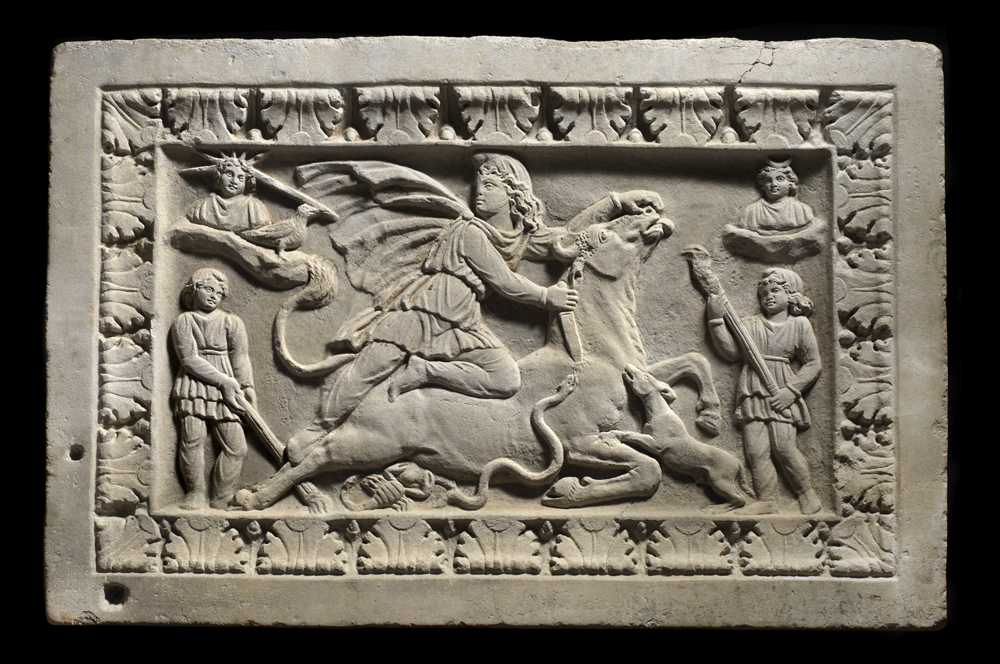   Roman marble relief of Mithras Tauroctonus ,&nbsp;Circa 2nd – 3rd century AD,&nbsp;84.5 x 127.5 cm,&nbsp;Courtesy of Rupert Wace Ancient Art Ltd, London 