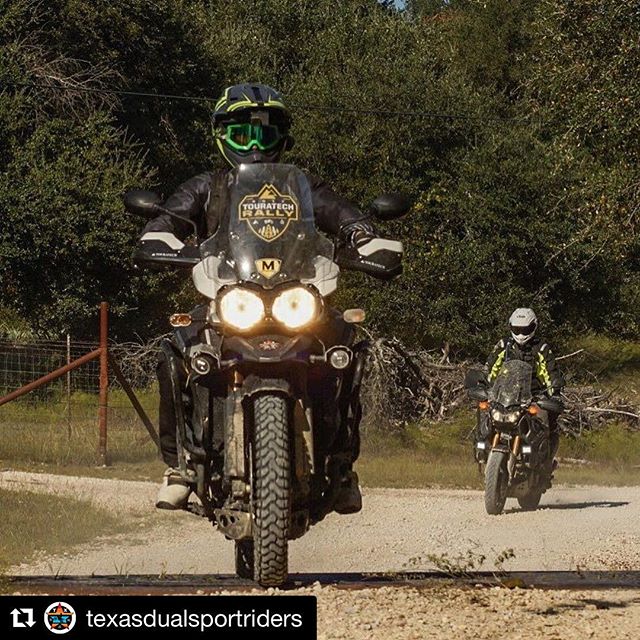 Cool shot by @adv_zach and the @texasdualsportriders crew! We did this see through windscreen decal for the @touratechusa rally west last June 2017 and still rocking it. It was that good of a time! #advmoto #xladv #dualsportadv #klimgear #klimlife #c