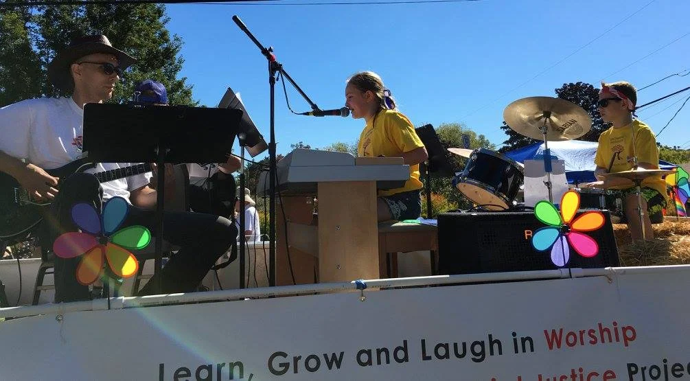 Hot Shots kid's worship band rock out in sunshne
