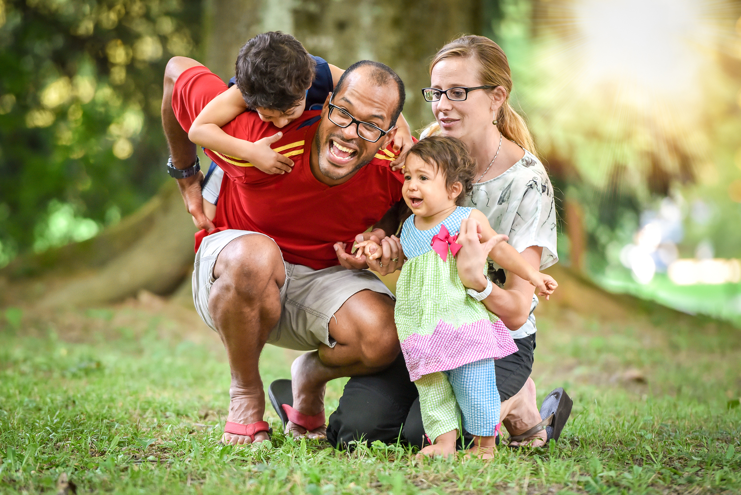 A family: mother, father, boy girl