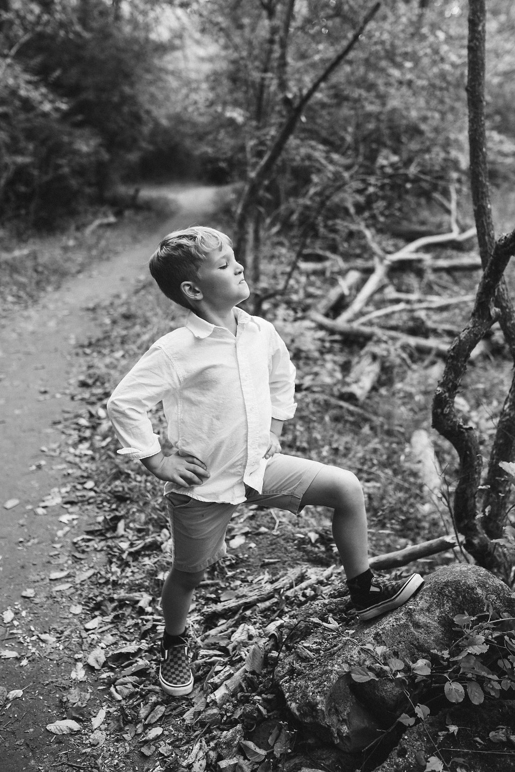 Child photograph in the woods Bloomer Park Michigan