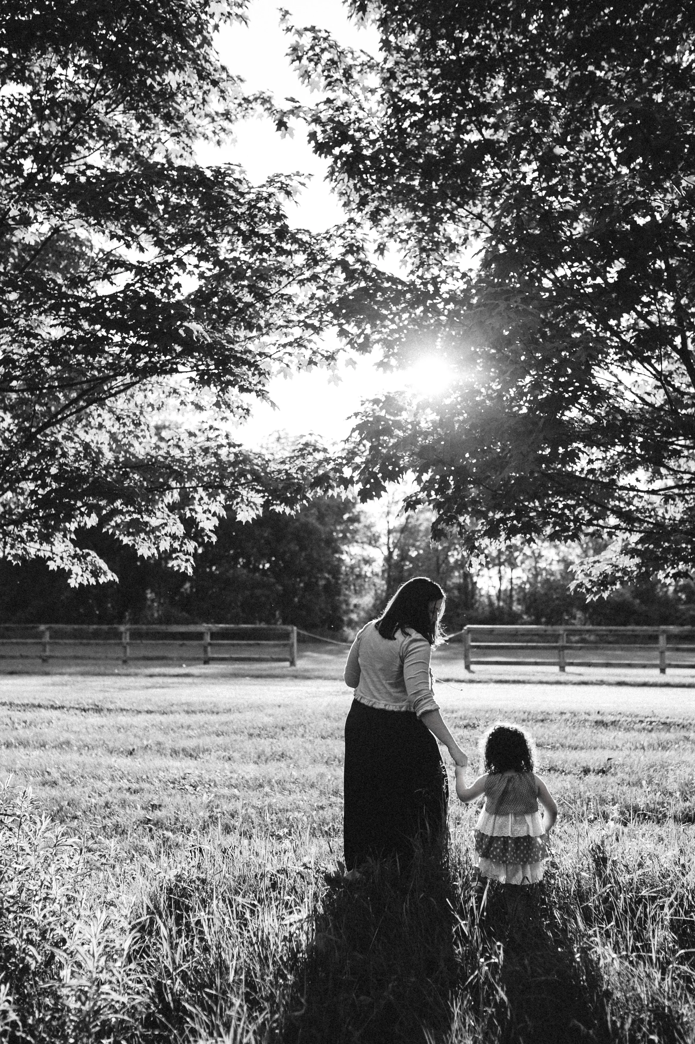 Mom and child walking - Metro Detroit family photographer