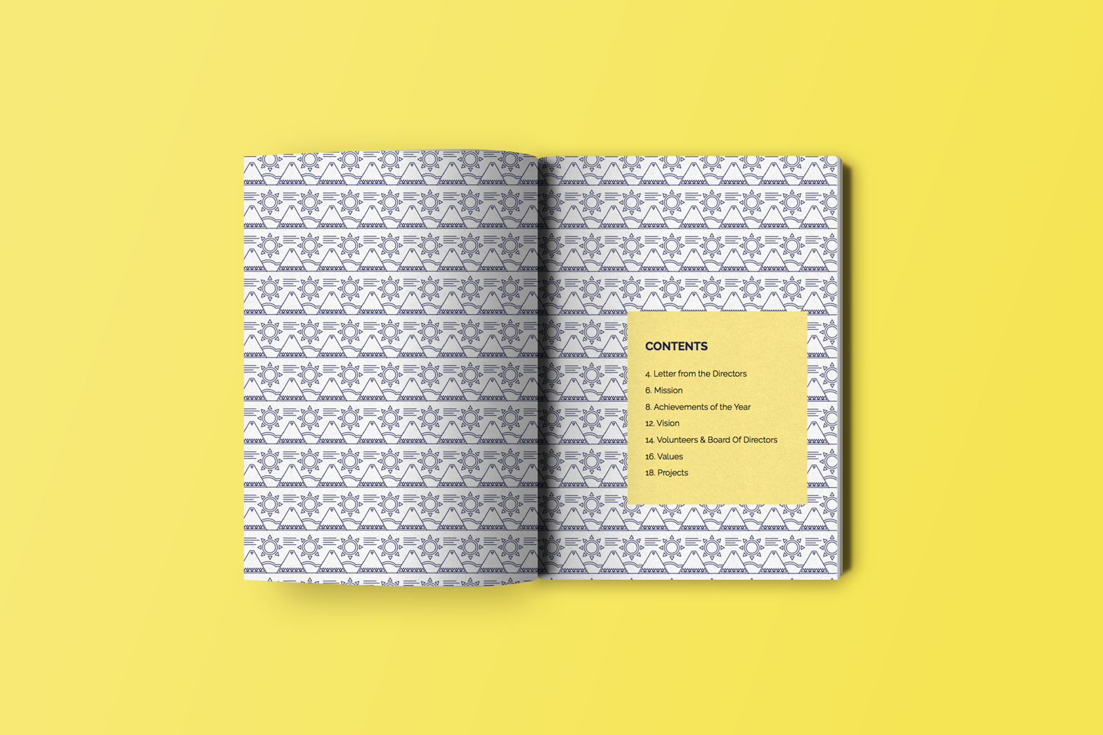 The playful pattern above was created to express the brand's personality and fill large white space areas.    