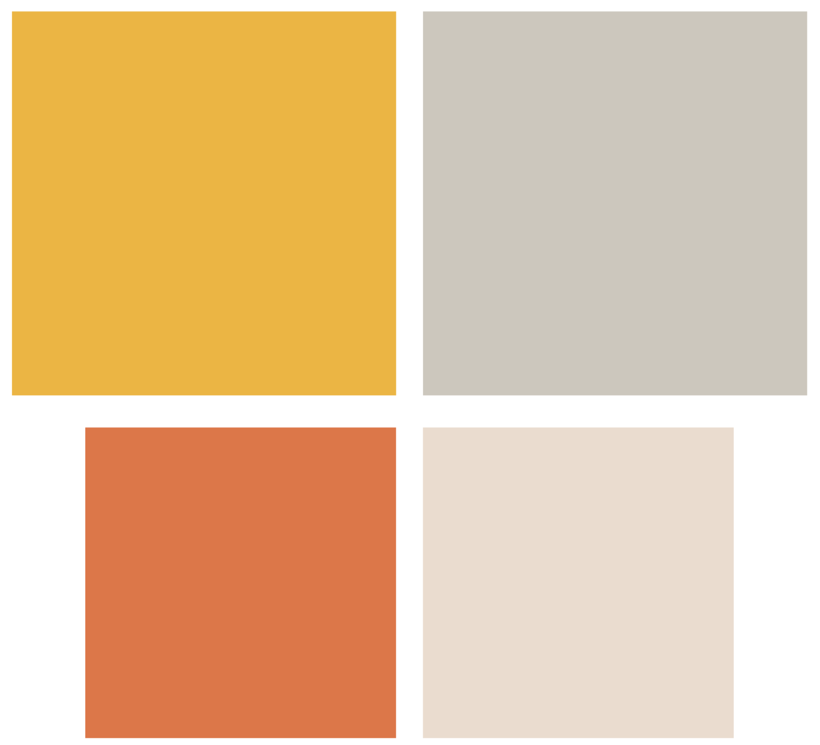 Creating a well-rounded 4-color palette that would apply well to both web and print was the goal. Complementing two bold colors with two softer ones made the palette full.