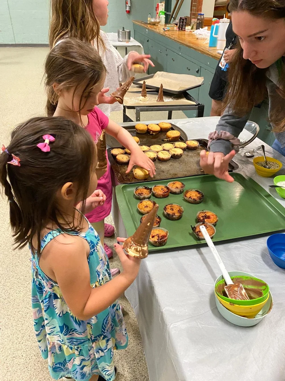 Child chopping vegetables safely