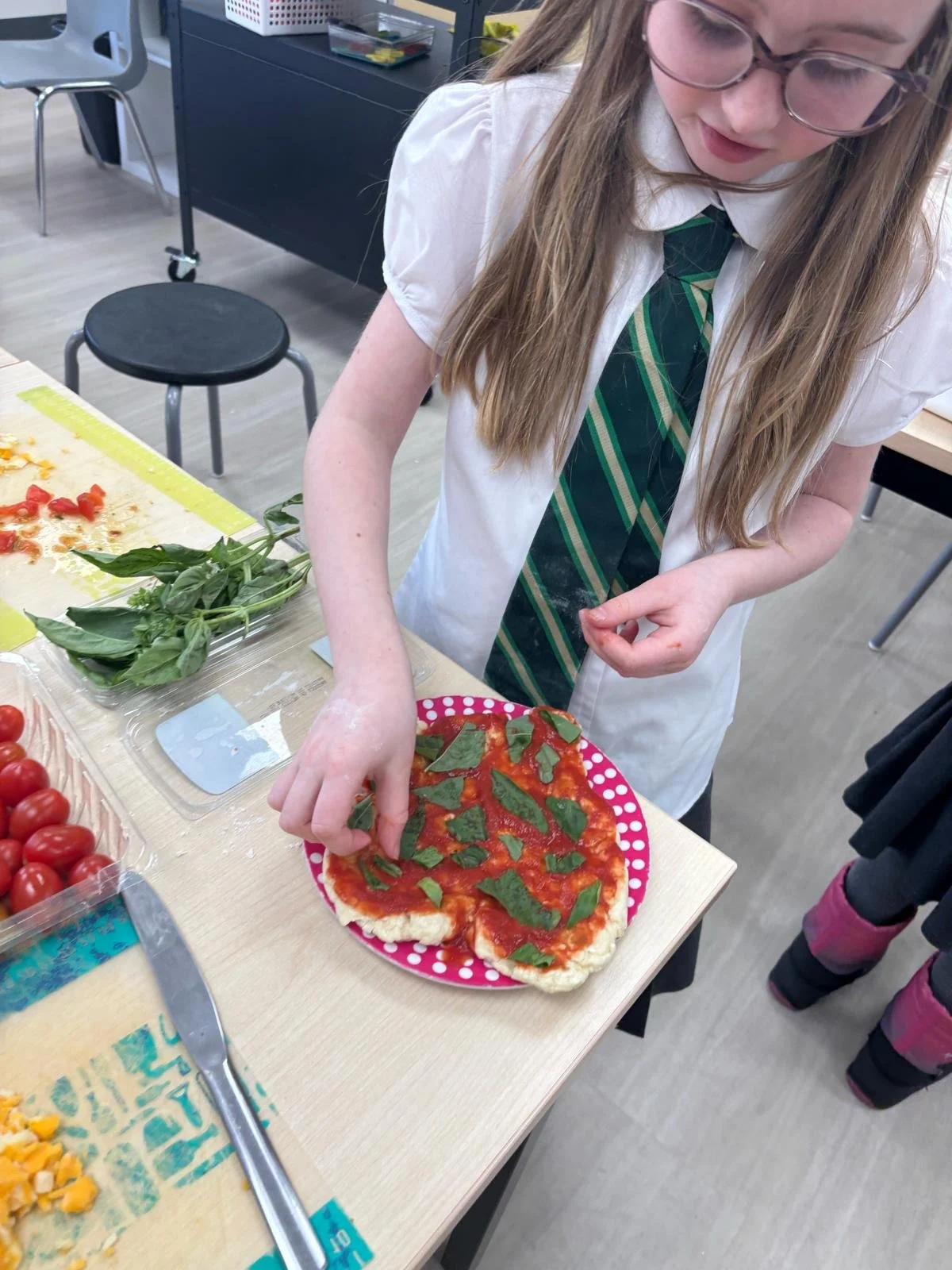Young athletes preparing snacks together