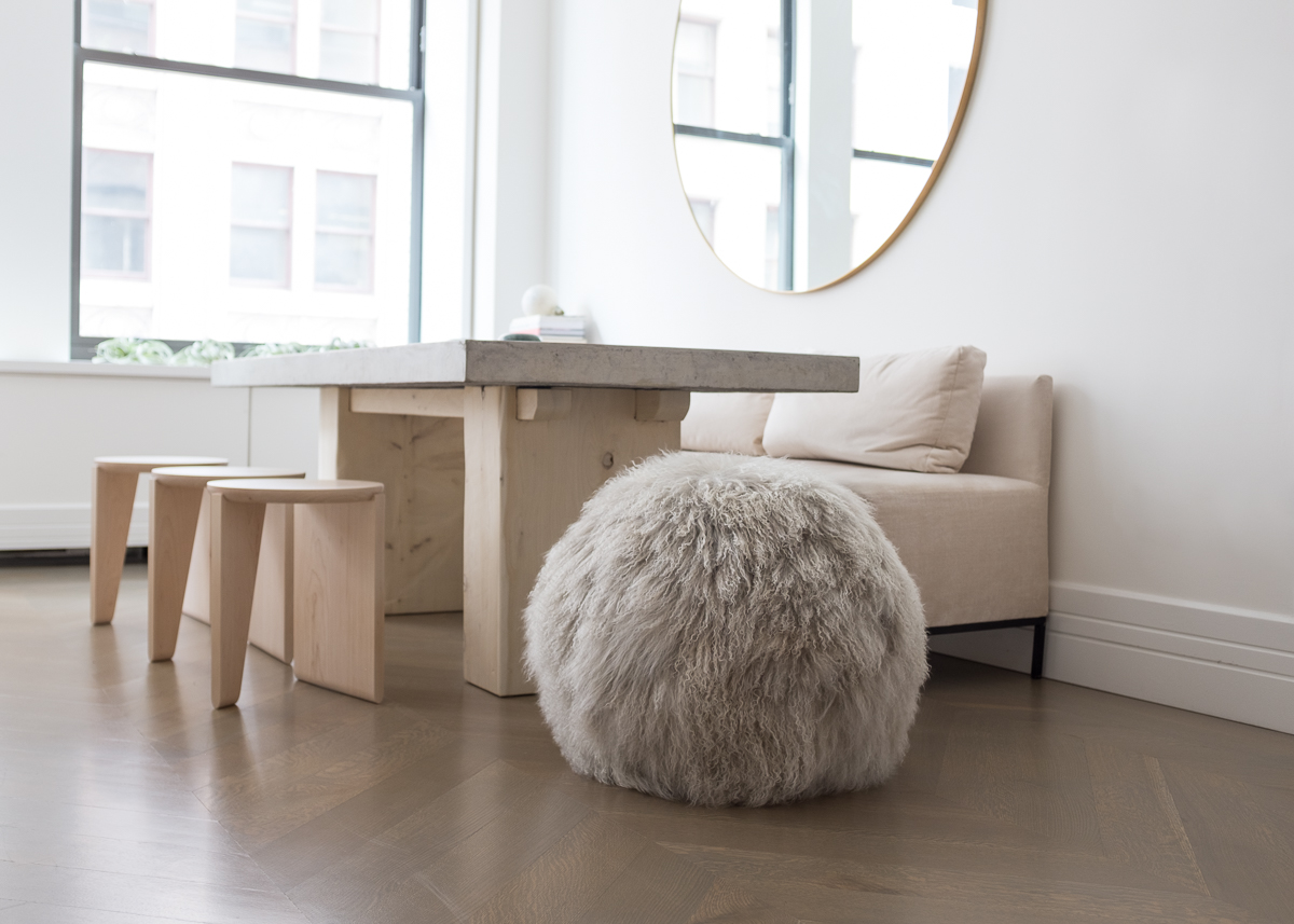 Hudson Ottoman In Silver Grey : Flatiron Loft