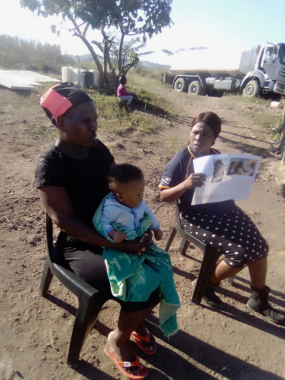 A woman in rural South Africa receiving maternity healthcare funded by Ruth and Dave after they had their own baby