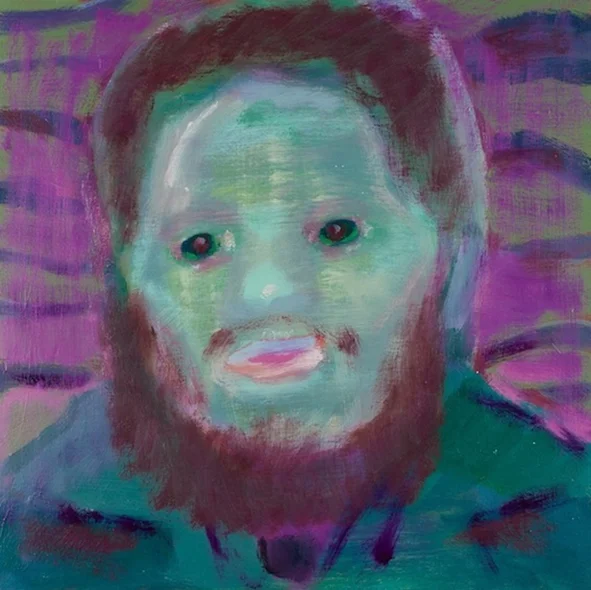 With Beard , oil on board, 40 x 40.5cm 2014