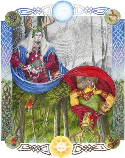 The Holly King and Oak King by Melissa Benson