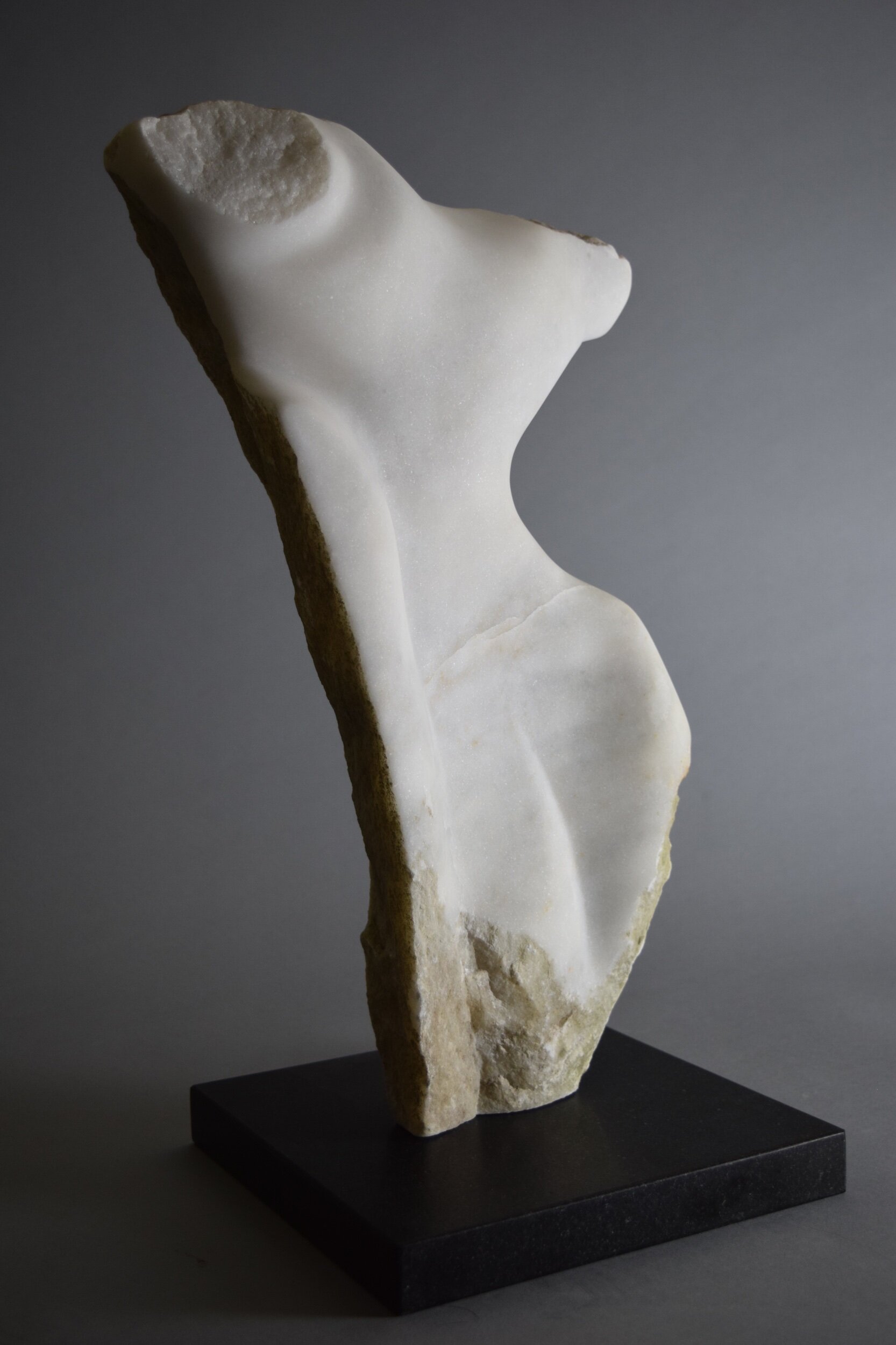 Figure supported by her stone, Yule Marble 10x10x20in
