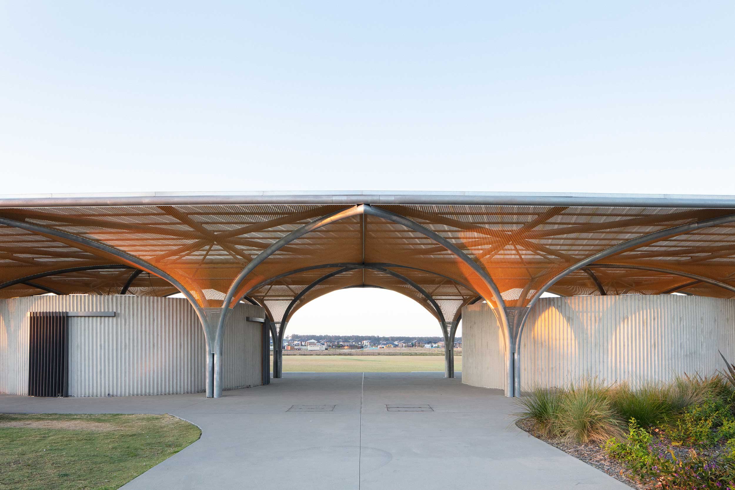 Designboom: Australian architectural studio CHROFI introduces the Marsden Park amenities, a sculptural multi-use community center within the urban context of Sydney, Australia.
