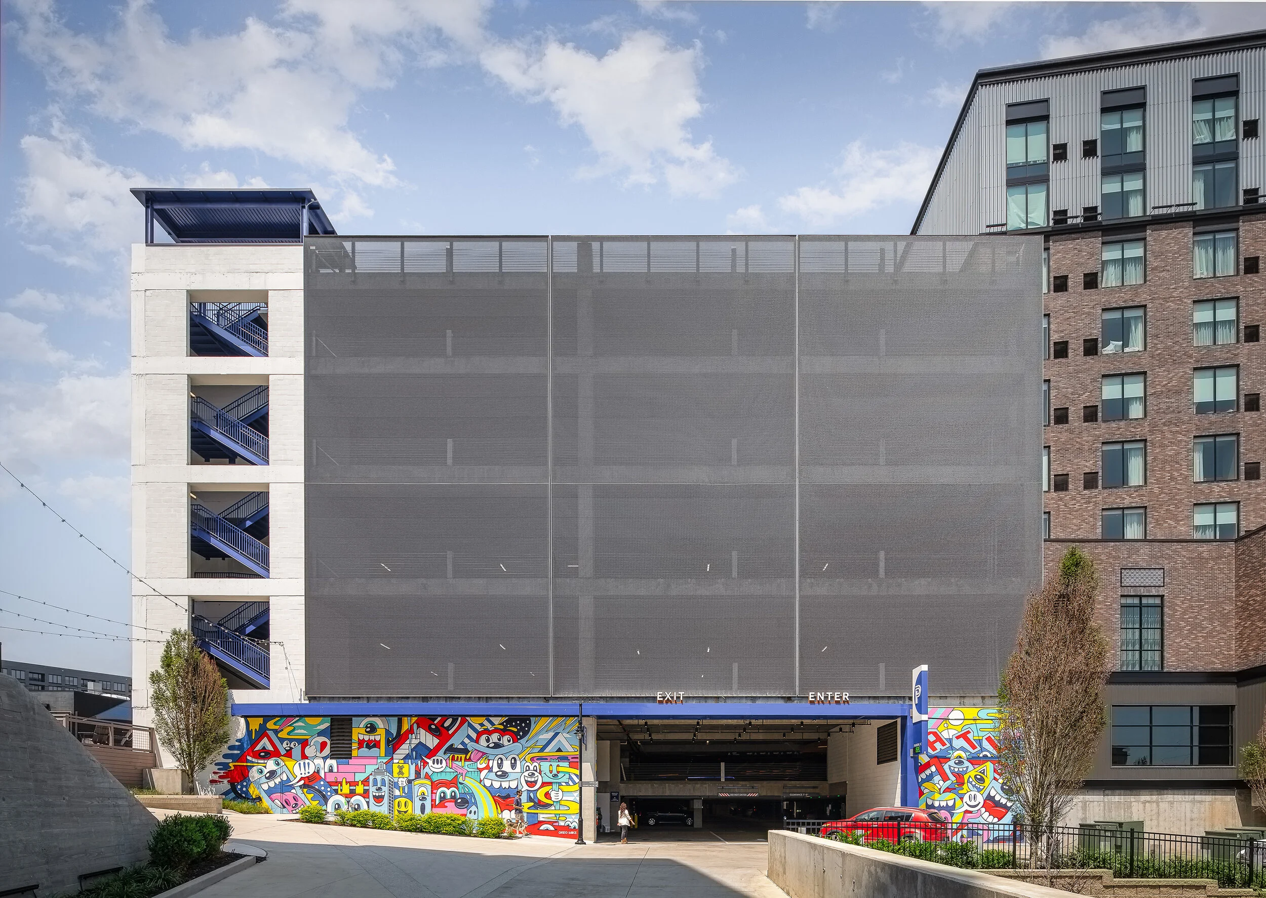 Wondrously Cool Parking Garage Screening for The Interlock