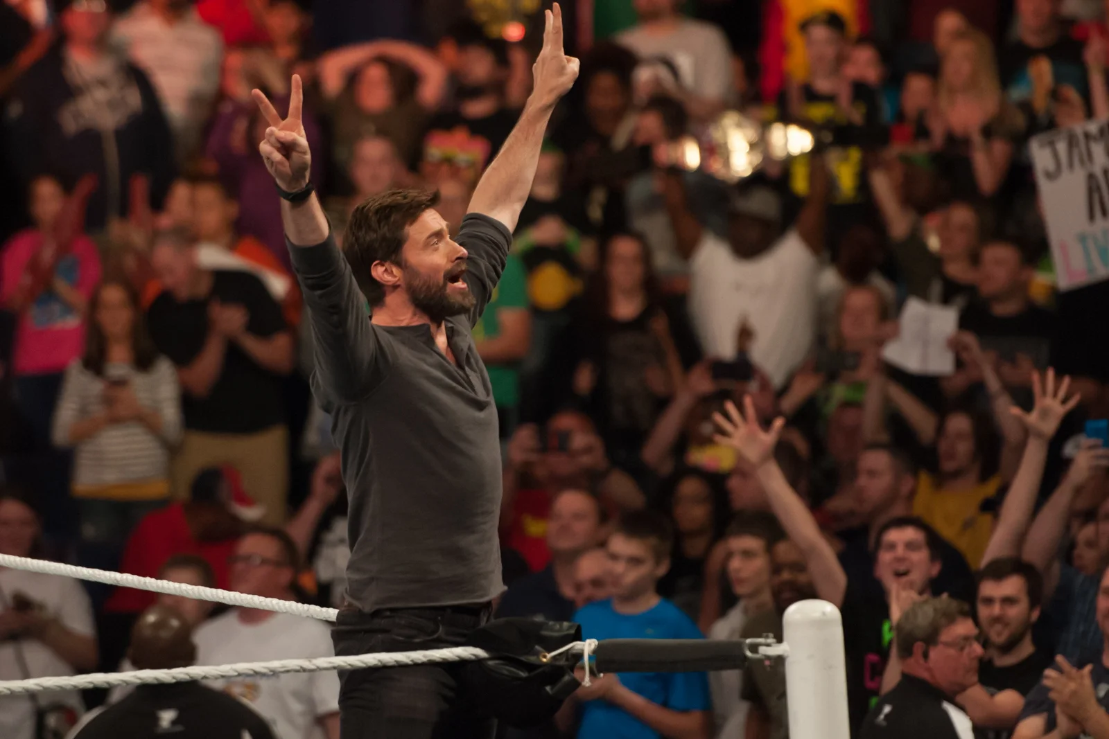 Hugh Jackman hosts WWE Raw at Scottrade Center