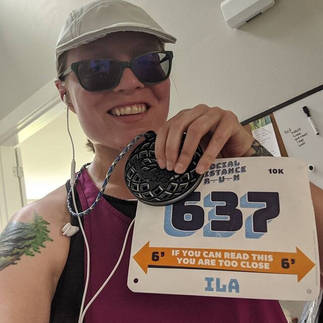 Took two days because I'm nursing an ankle injury but I finished the #orcarunning #socialdistance10k and just conquered my highest number of miles in a week and I've still got 2 days left! I don't even care how purple I look or how sore I am!