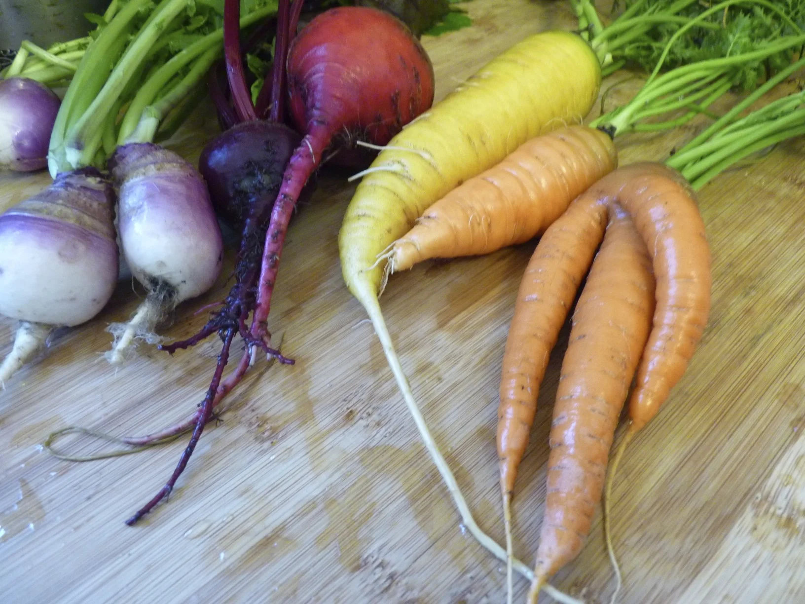 The vegetables are washed...