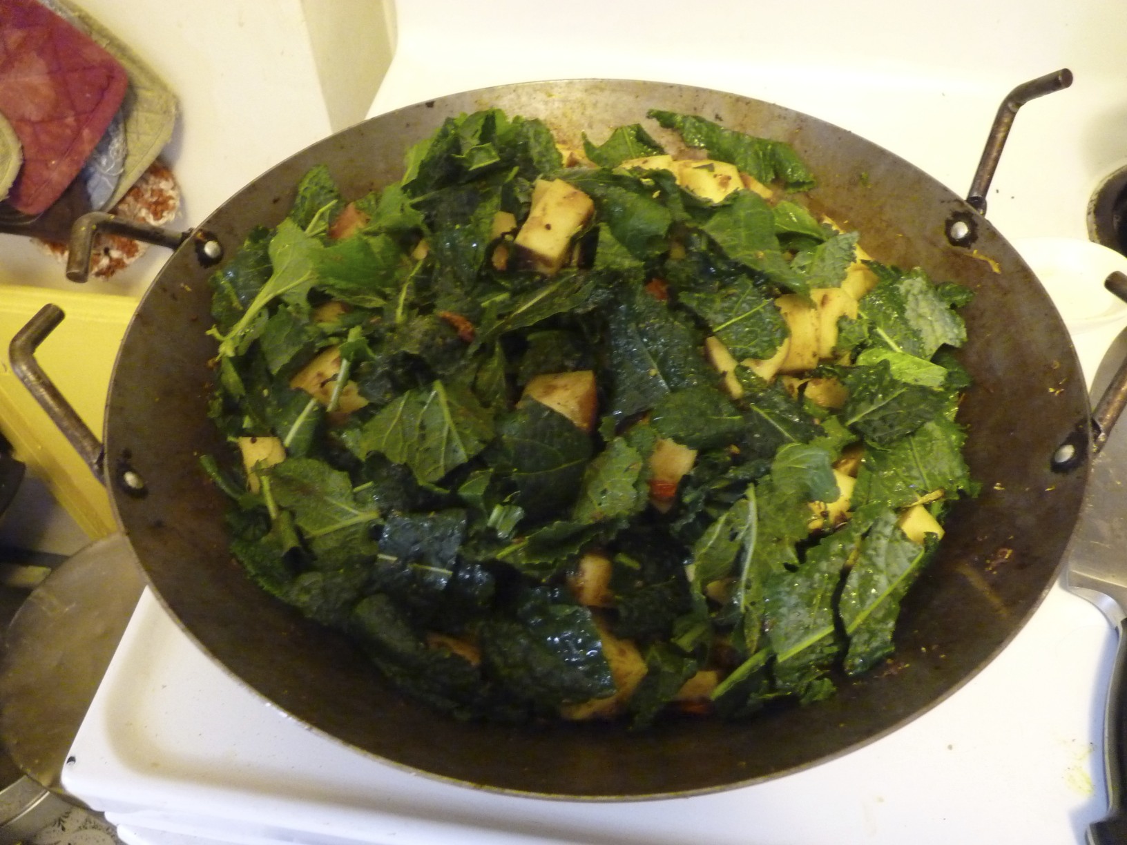 Rutabaga, Potato and Kale Sabji