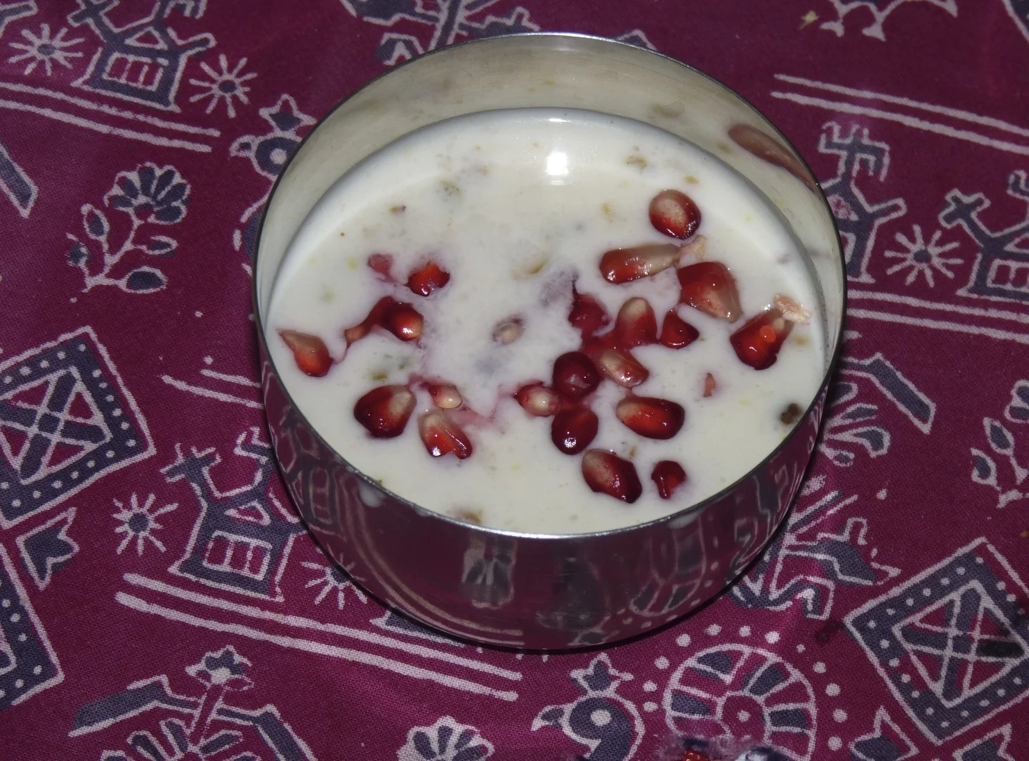 Almond and Rice Dessert with Pomegranate