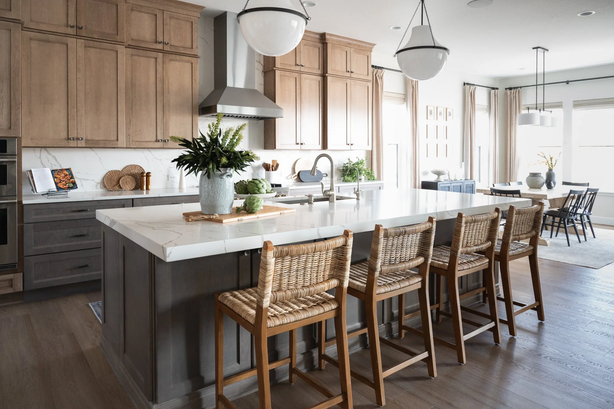 The Carl Project kitchen and dining room, designed by Basil & Tate Denver Interior Design Studio