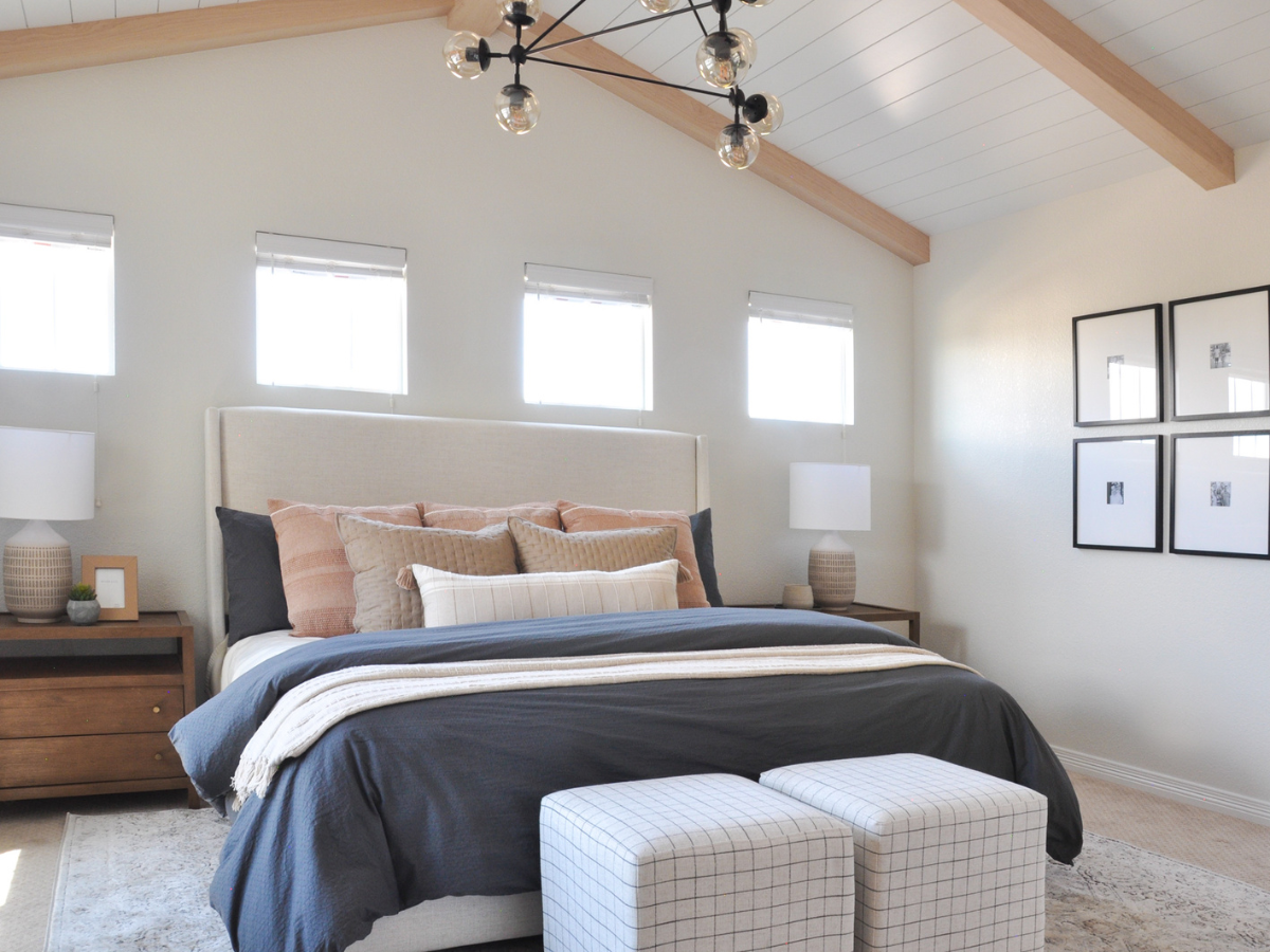 The Wesorick Project primary / master bedroom is the perfect mix of both modern and traditional design elements. Designed by Basil + Tate of Denver, Colorado.