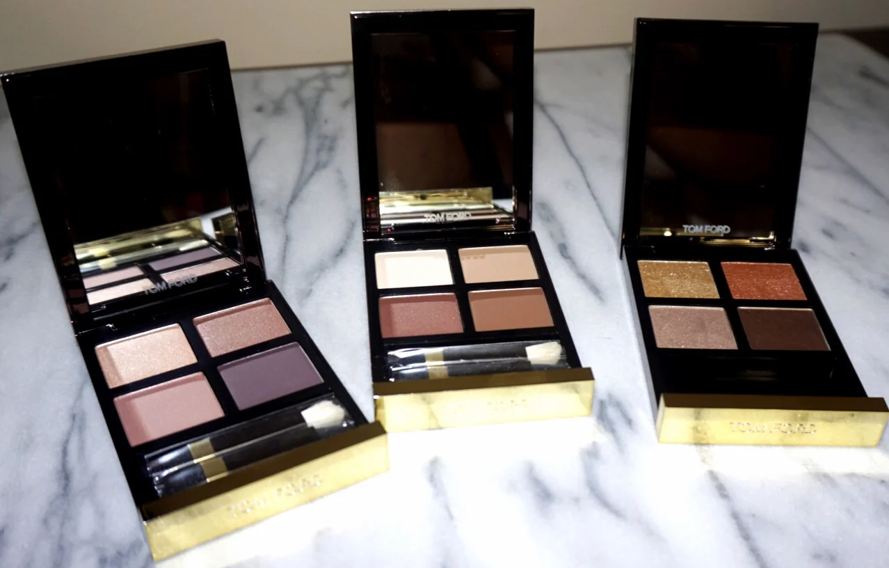  L-R:Tom Ford Quads in Orchid Haze, Cocoa Mirage and Golden Mink. 