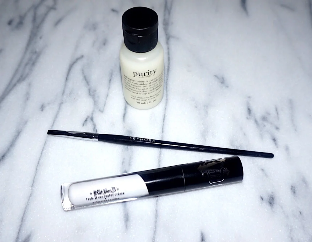  The Purity cleanser was a Sephora 100-point perk. I got a small smudge brush, because I've been into using those really small brushes for lining my lower lashline with eyeshadow. I've also been interested in the KVD White Concealer. This one is defi