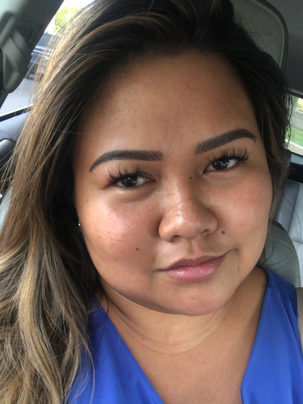  Selfie immediately after the touch-up appointment! Love how well my brows looked!  
