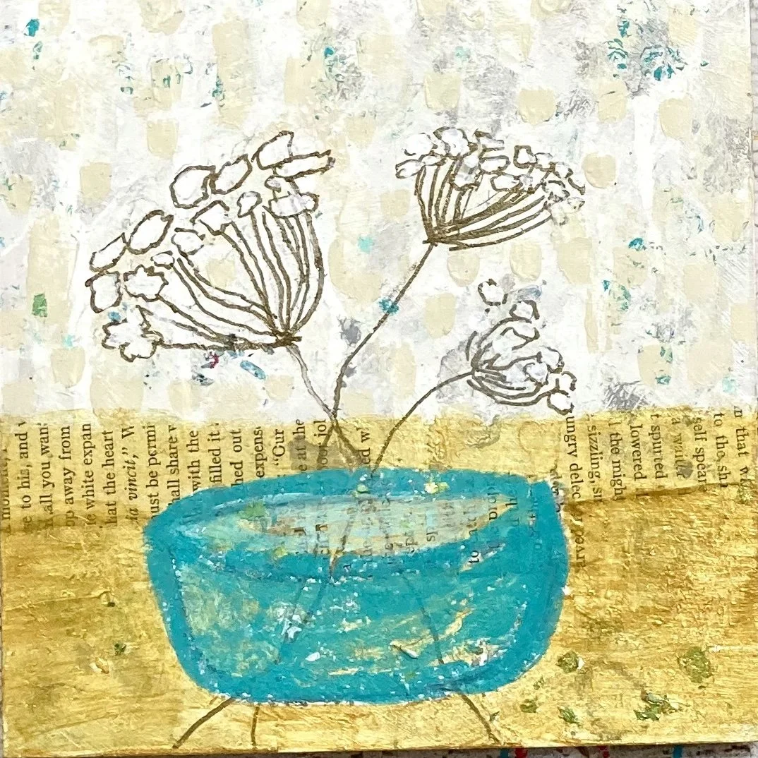 4"x4" Original Mixed Media Painting — kinueko