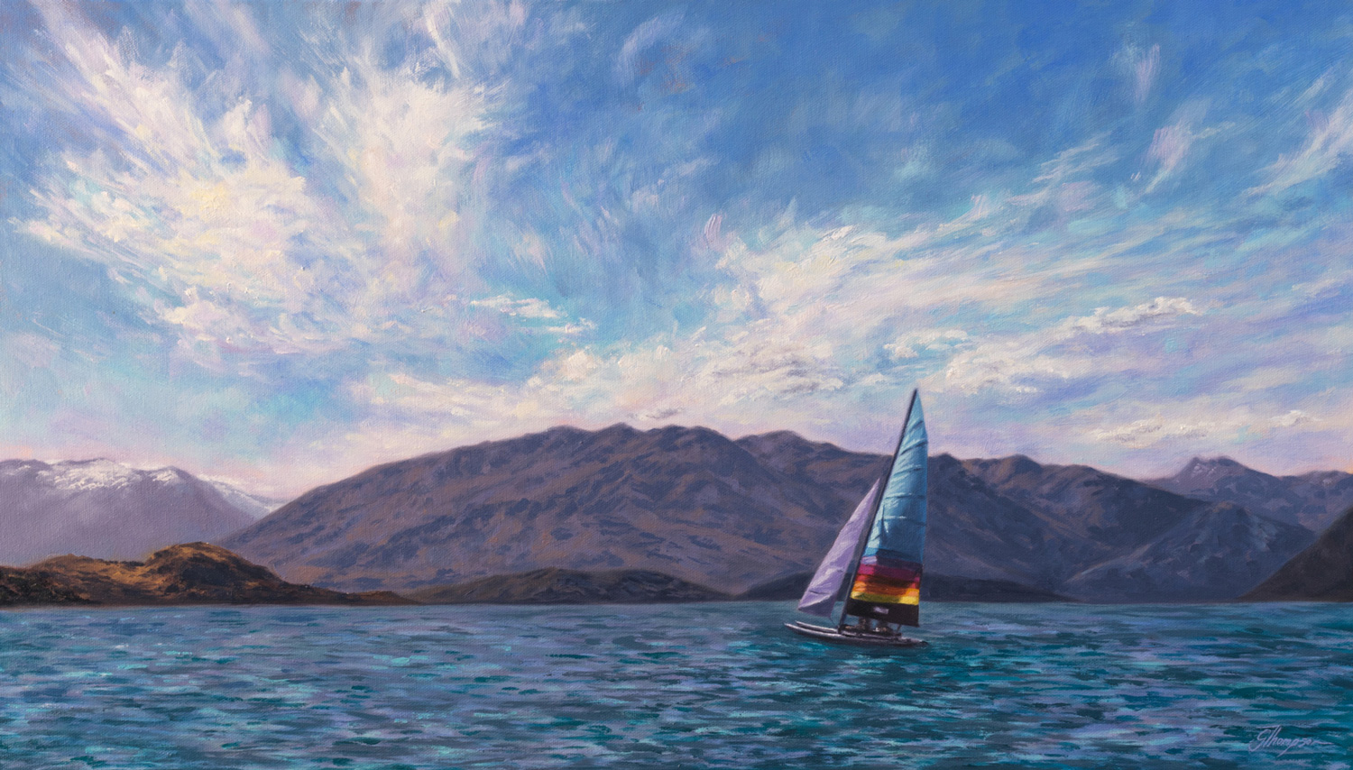 Sailing on Wanaka - Private Collection