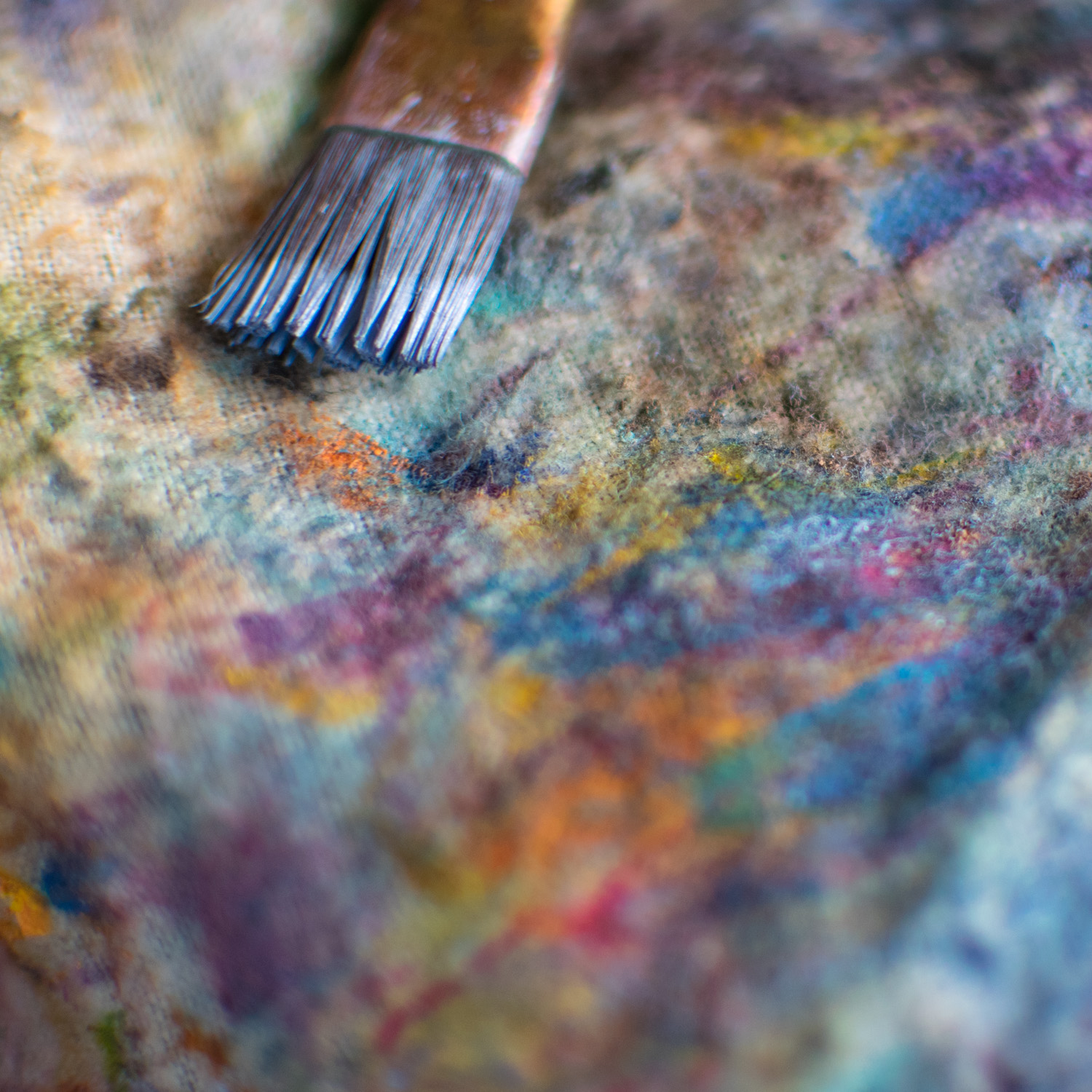 Close-up on my painting cloth.