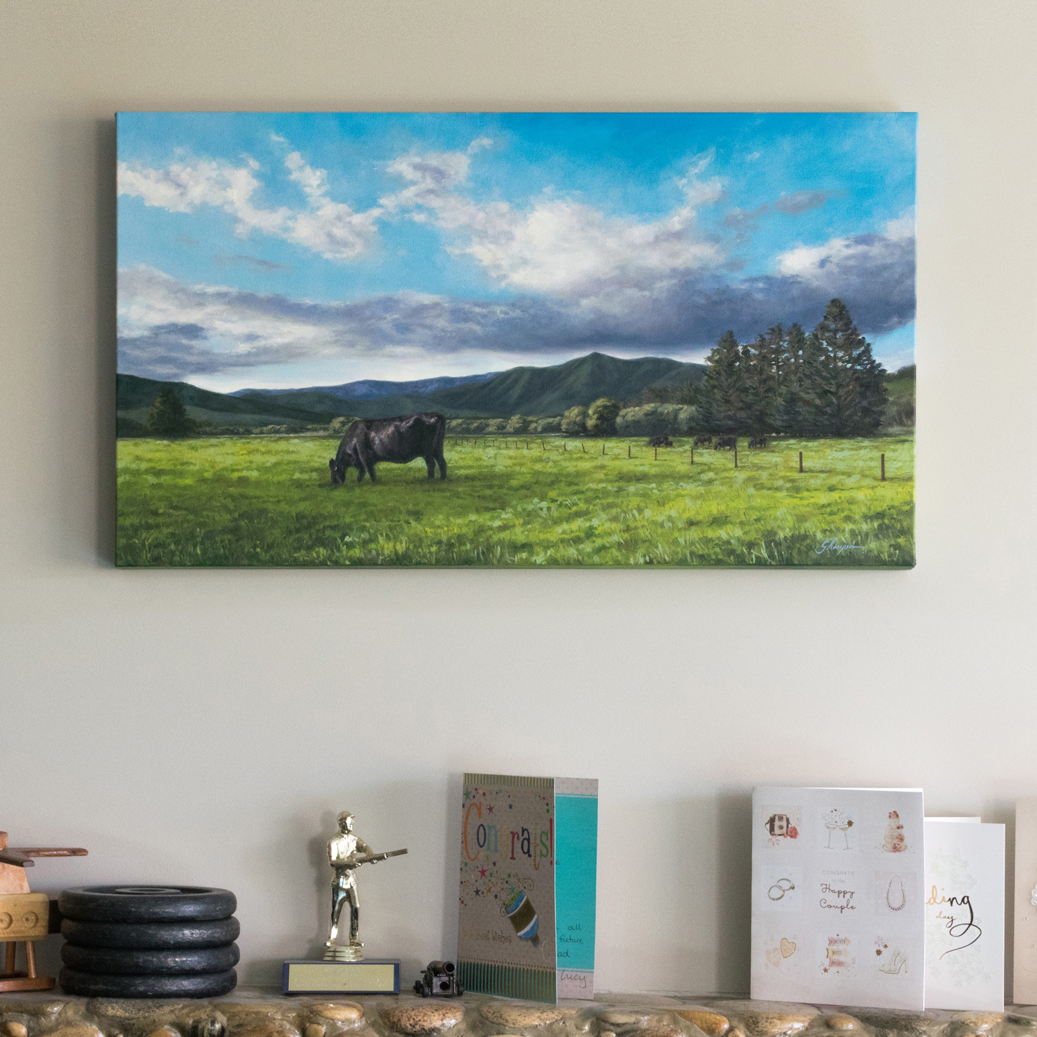 Grazing in Glentunnel insitu above the fire place.