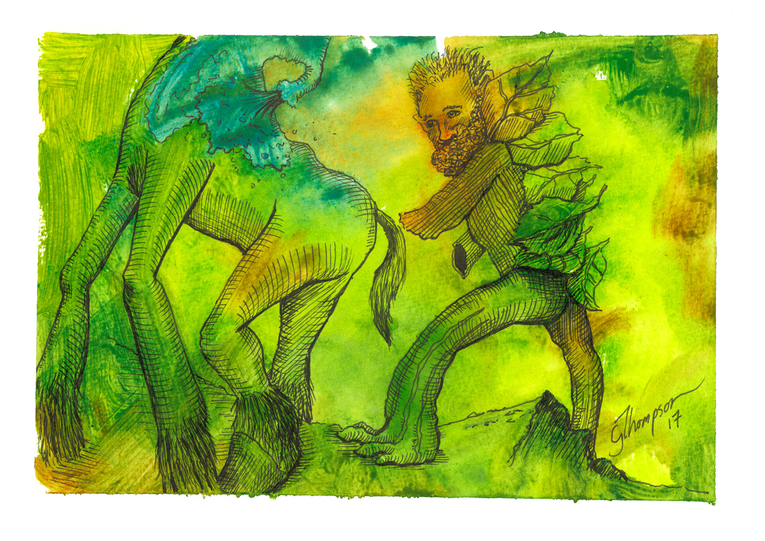 The final sketch. Watercolour and Ink pen on paper, A5.