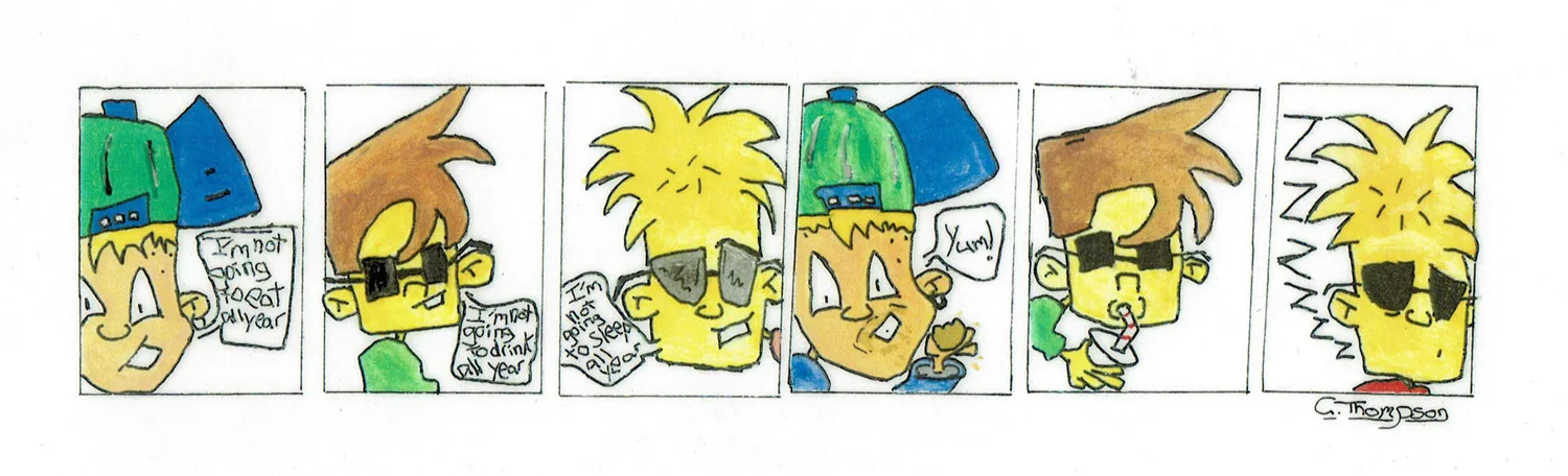Comic strip of characters I developed aged 10 years.