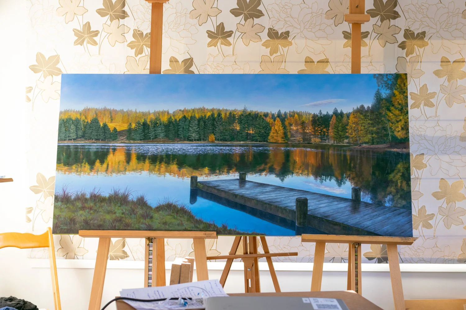 ‘Morning Light on Coalpit Dam’ 1620x760mm, Oil on canvas, 2019.