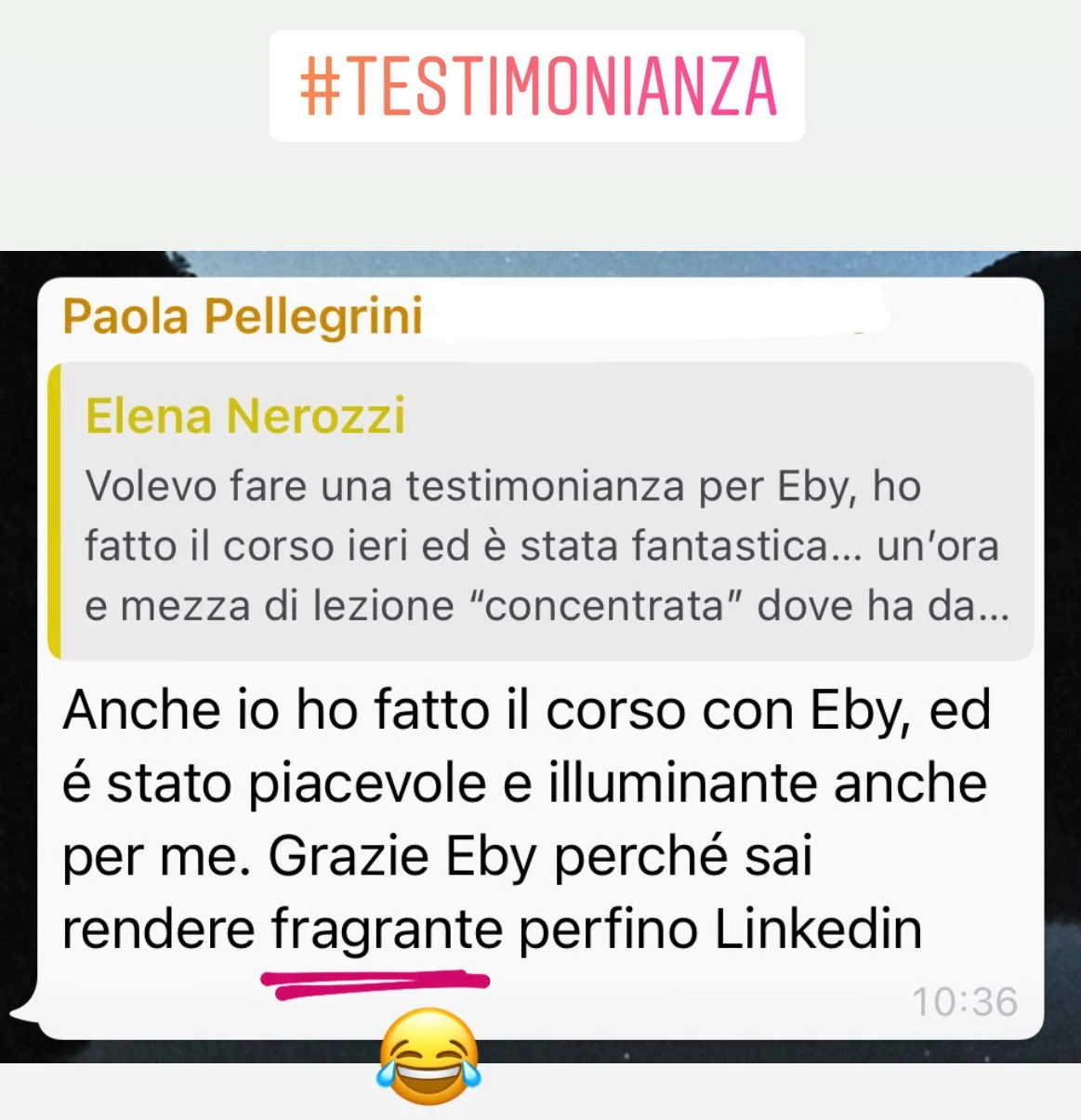 Testimonianze per il Corso LinkedIn "Vorrei ma non posto", per principianti