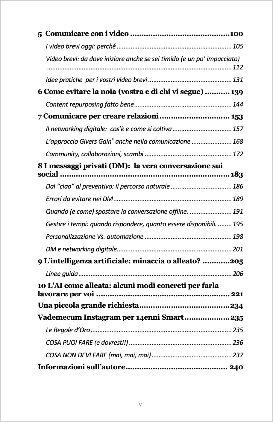 Social Spark - indice dei contenuti 2