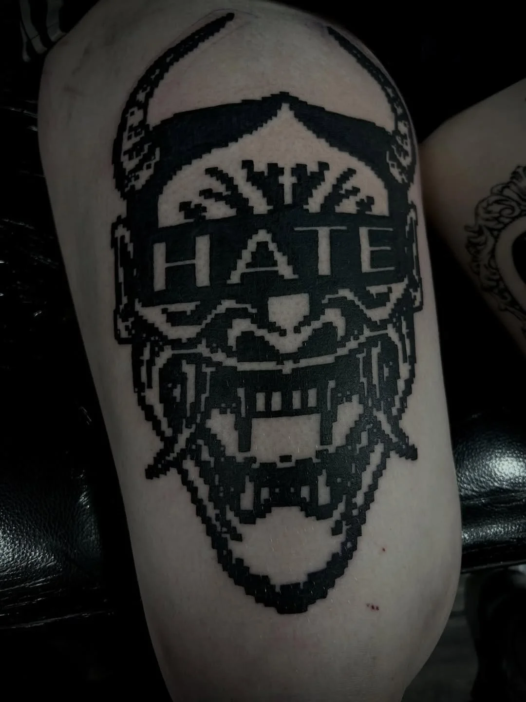 Hate from my flash...#tattoo #hate #hannya #pixelart #glasgow.jpg