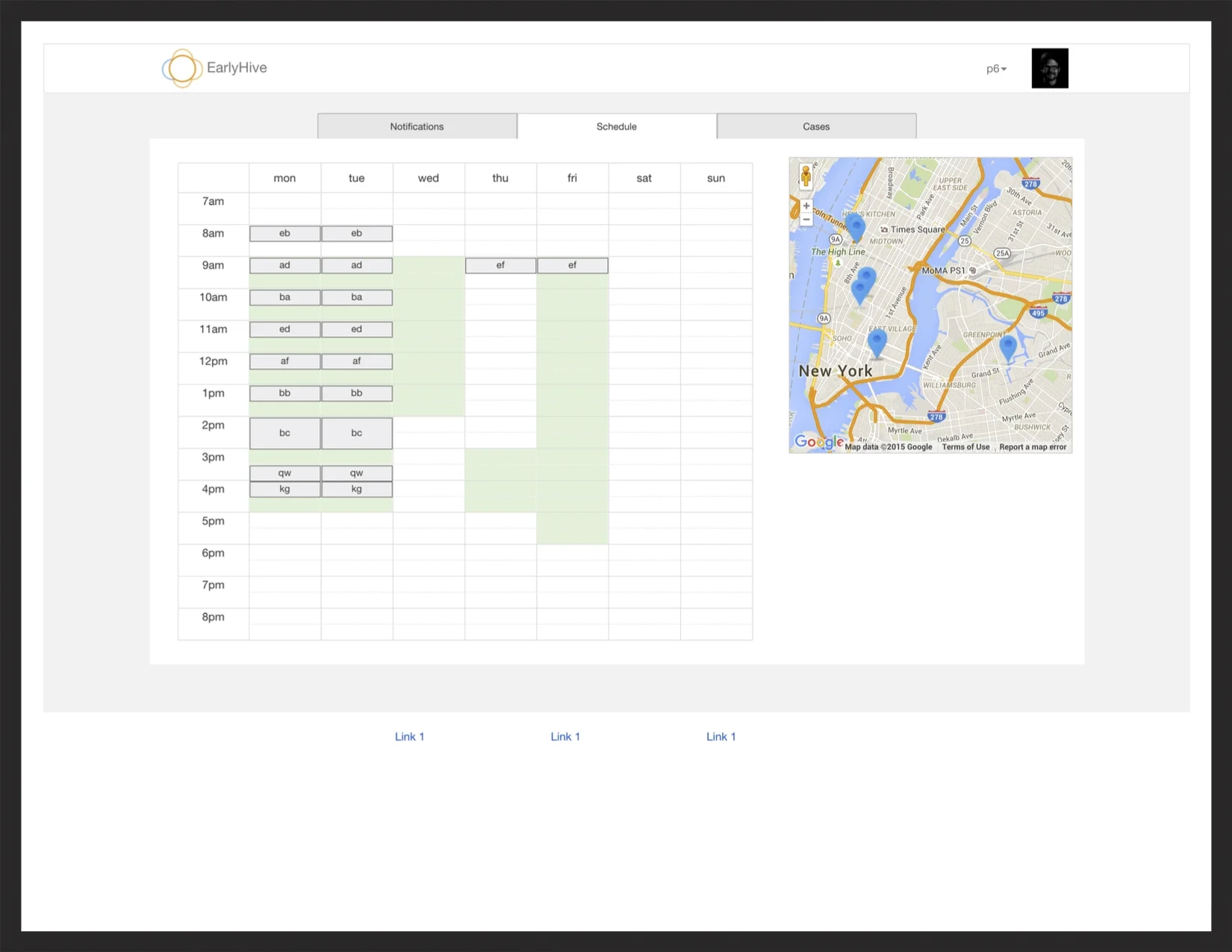 Provider Schedule Before