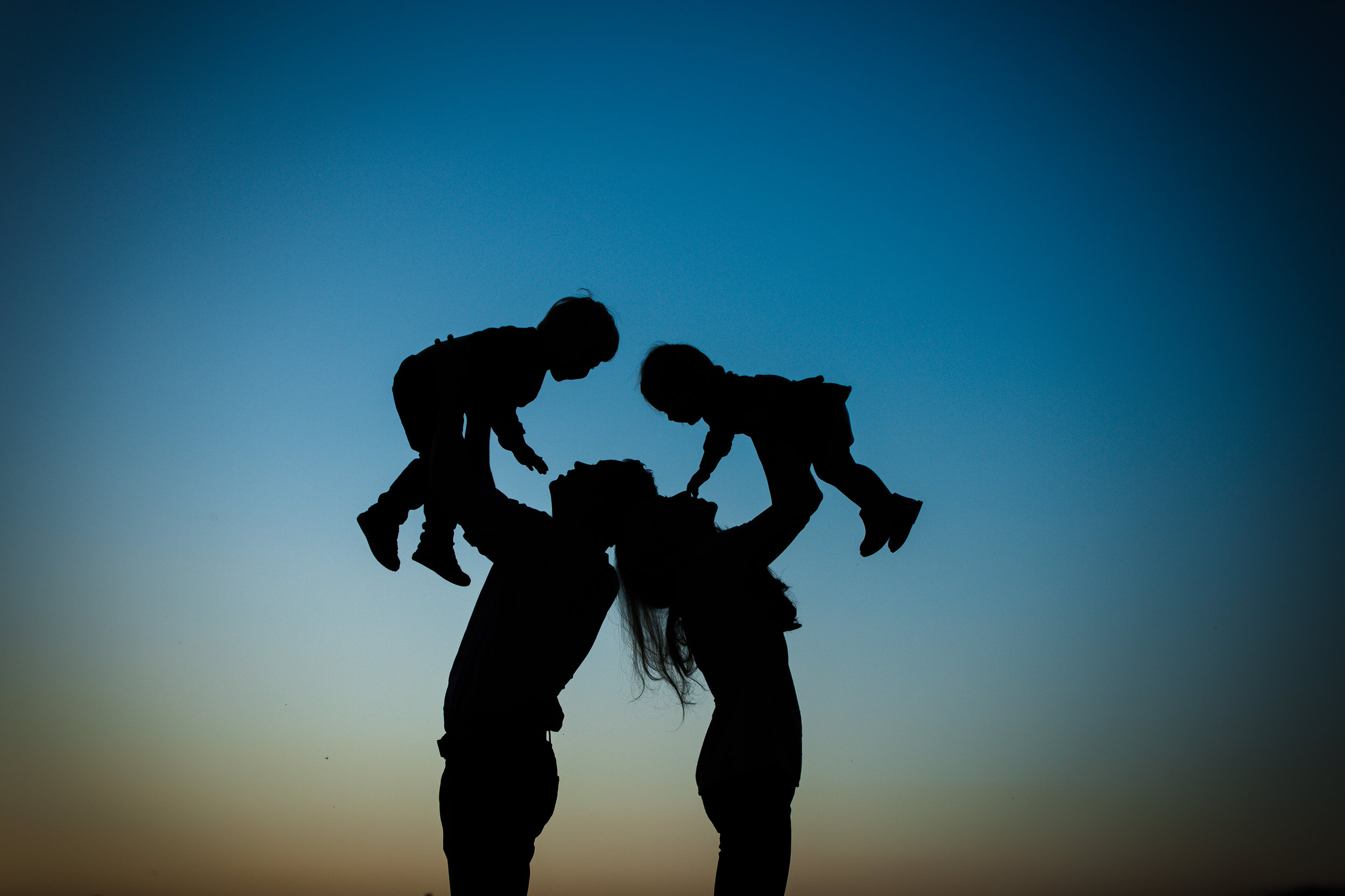 silhouette of family