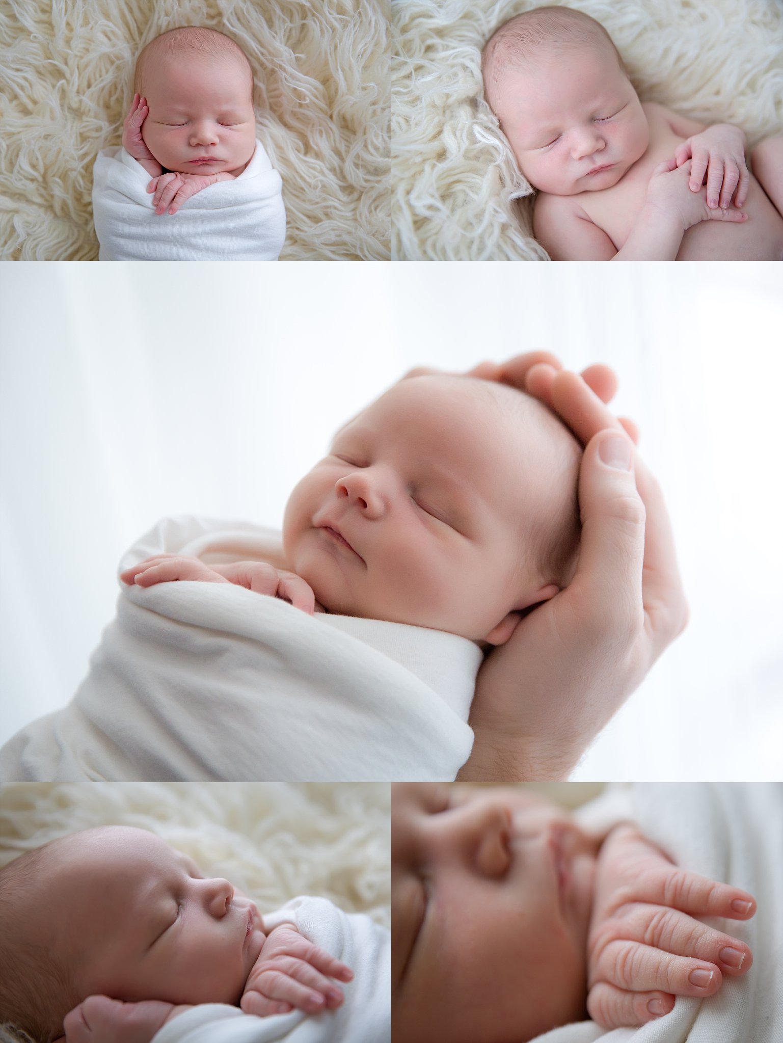 new jersey newborn photographer baby wrapped in white